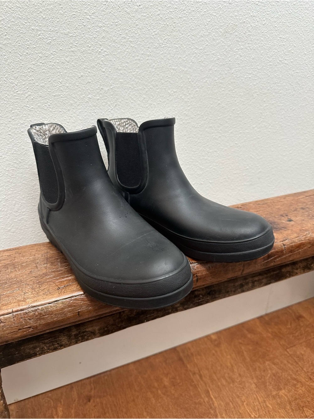 Black Chelsea Rain Ankle Boots